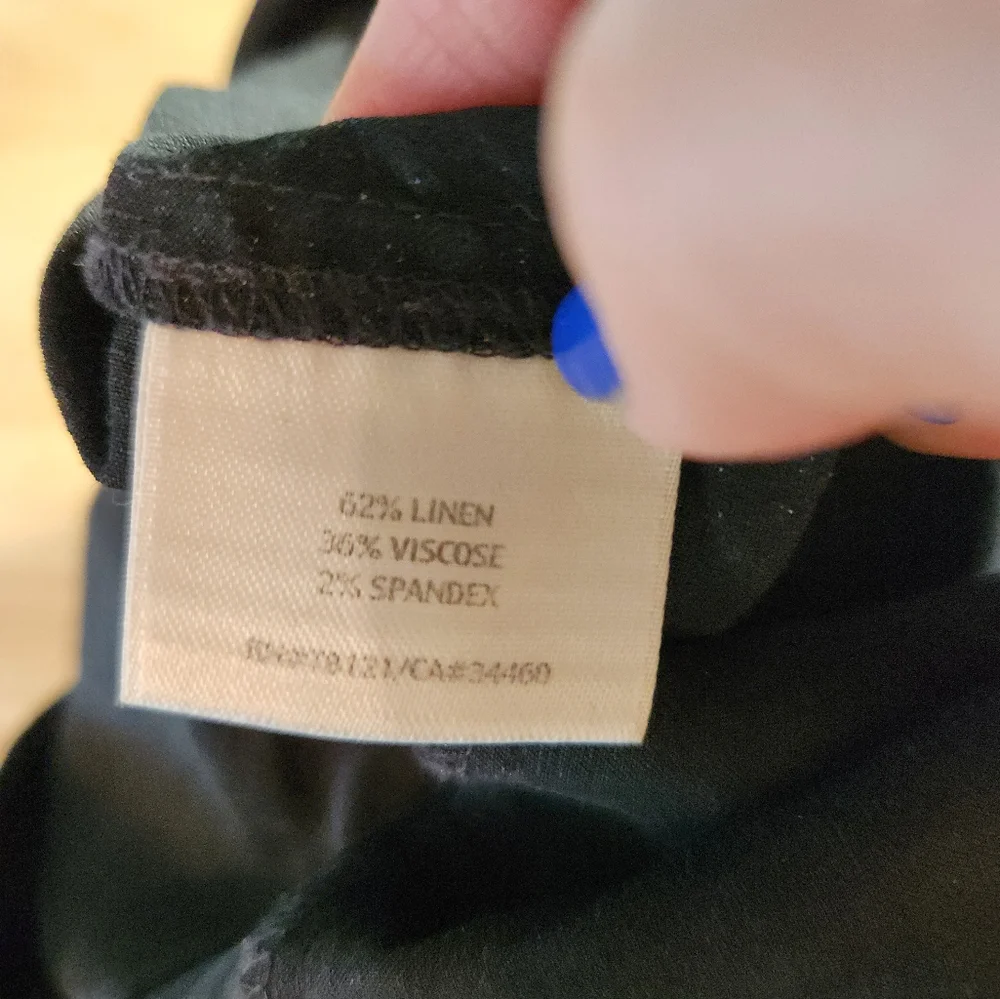 Eileen Fisher Linen Blend Wide-Leg Black Women's Pants, Size 6 - Picture 7 of 8